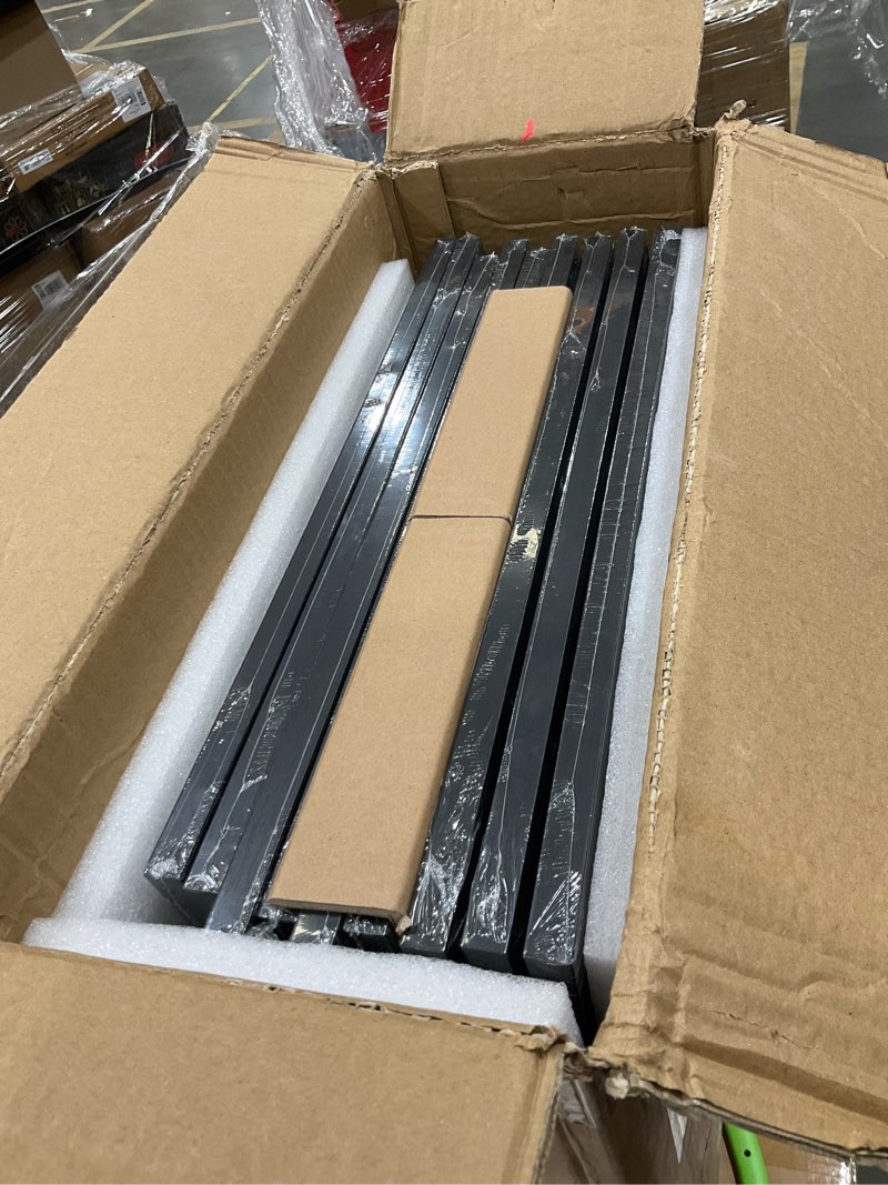 Condition photo showing New/Like New for eletecpro 16x16 Picture Frames Set of 9 Classic Gallery Wall Frame Set, Displays 12x12 or 16x16 without Mat, Black Picture Frames Collage Wall Decor, Big Frames for Home Decor Black 16x16