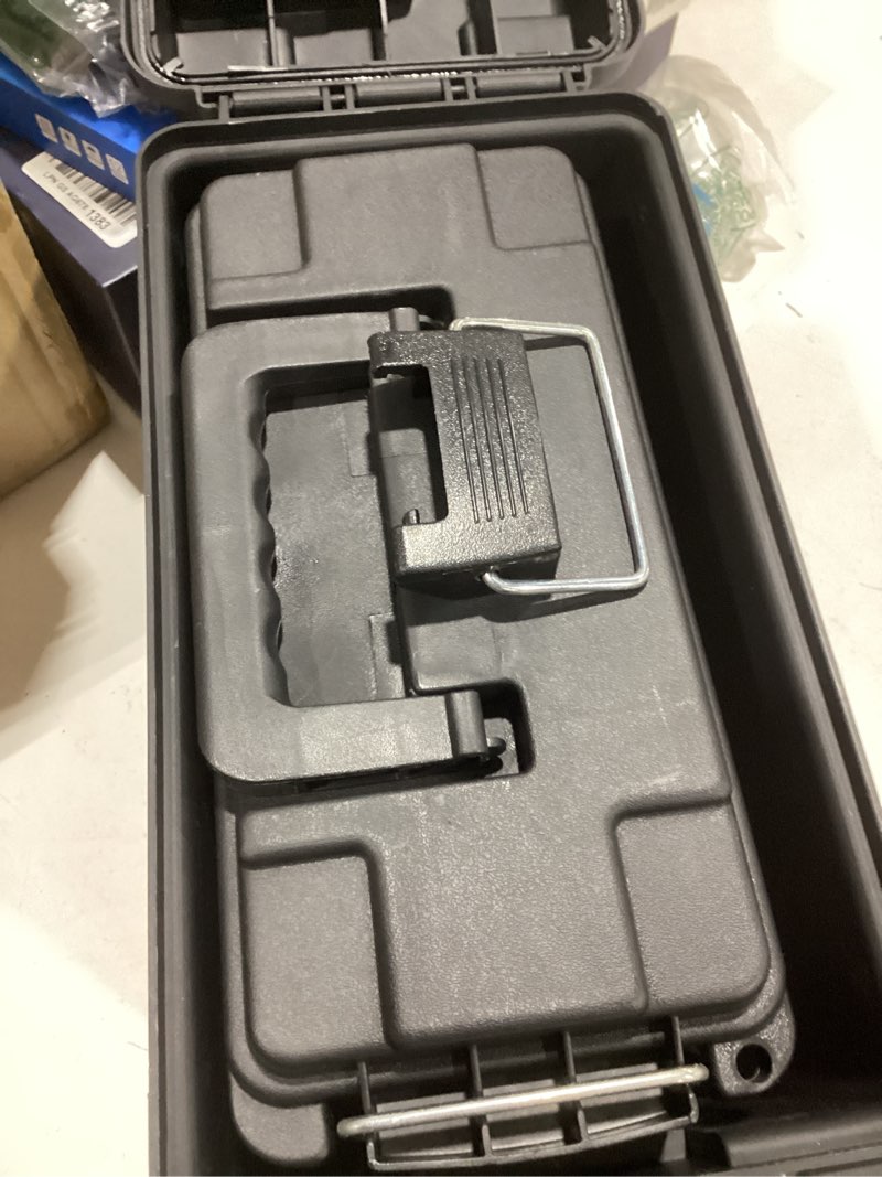 Condition photo showing As Is for guguluza plastic ammo cans, 2-pack 30 & 50 cal field cases storage boxes | lockable waterproof storage containers, field boxes with handle for hunting shooting gear, stackable dust resistant ammo case black -2 pack