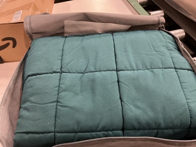 Condition photo showing Good Condition for Mr. Sandman Weighted Blanket for Adults, Heavy Blanket for Woman,Man Sleeping/Calm, Soft and Cozy Weighted Throw Blankets, Machine Washable, 48 x 72in, 12 lbs,  green 48 x 72 inches, 12lbs green 