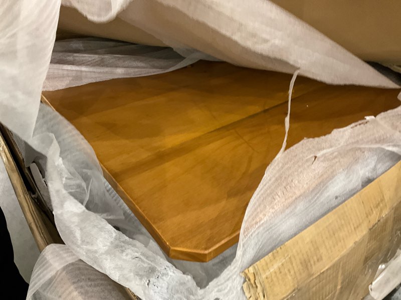 Condition photo showing As Is for Cidase Kitchen Breakfast Nook Table Set - Solid Wood Corner Bench Dining Set for 4-6 People, L Shaped Bench for Dinner Room, Space Saving Kitchen Booth Seating with Table for Small Space, Black