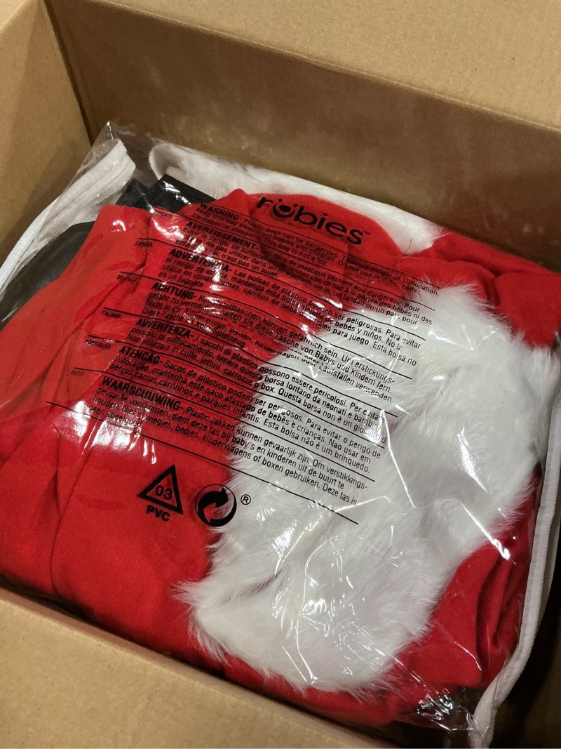 Condition photo showing Good Condition for Rubies Flannel Santa Claus Suit for Adults, Men's XL One Size