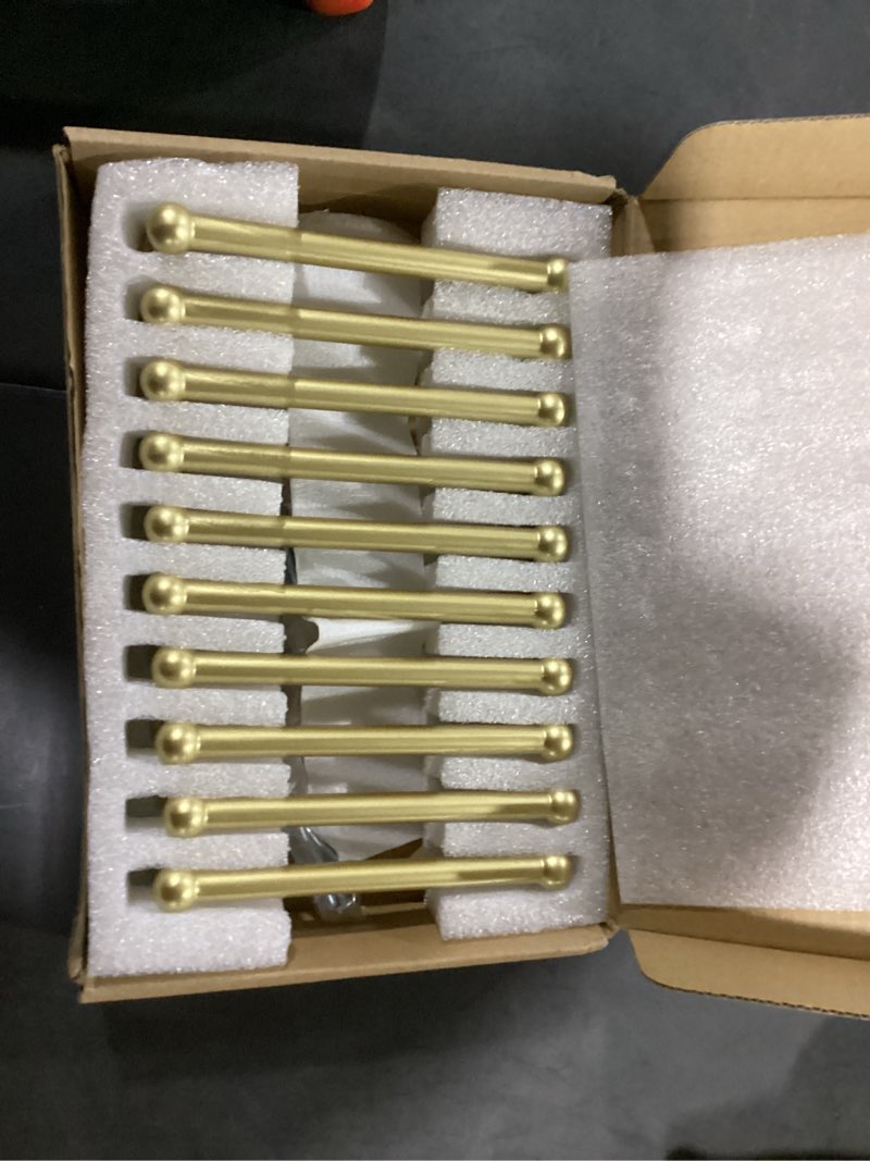 Condition photo showing Good Condition for 10 pack heavy duty solid brushed gold cabinet pulls - elegant gold handle for drawers and cabinets, 5 inch hole center, modern kitchen & bathroom hardware. 5 inch hole center brushed gold 10