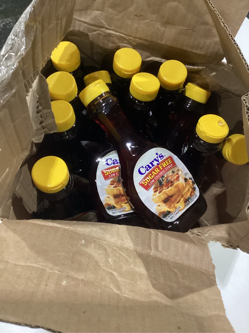 Condition photo showing As Is for Cary's Sugar Free Low Calorie Syrup, 24 Fluid Ounces (Pack of 12), BEST BY OCT 29th, 2027