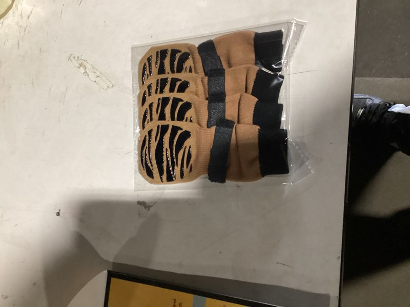 Condition photo showing Good Condition for DOK TigerToes Premium Non-Slip Dog Socks for Hardwood Floors - Extra-Thick Grip That Works Even When Twisted - Prevents Licking, Slipping, and Great for Dog Paw Protection (Cool Caramel, Large) Cool Caramel Large