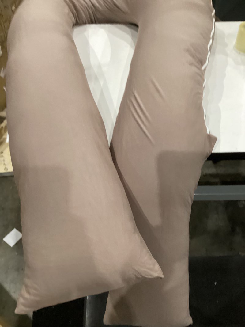 Condition photo showing Good Condition for queen rose extra long u shaped body pillow, cooling pregnancy pillows for sleeping, 65 inch full body support maternity pillow for adults, support for back, hip, legs for pregnant women, nomad cooling silky - natural nomad 65in