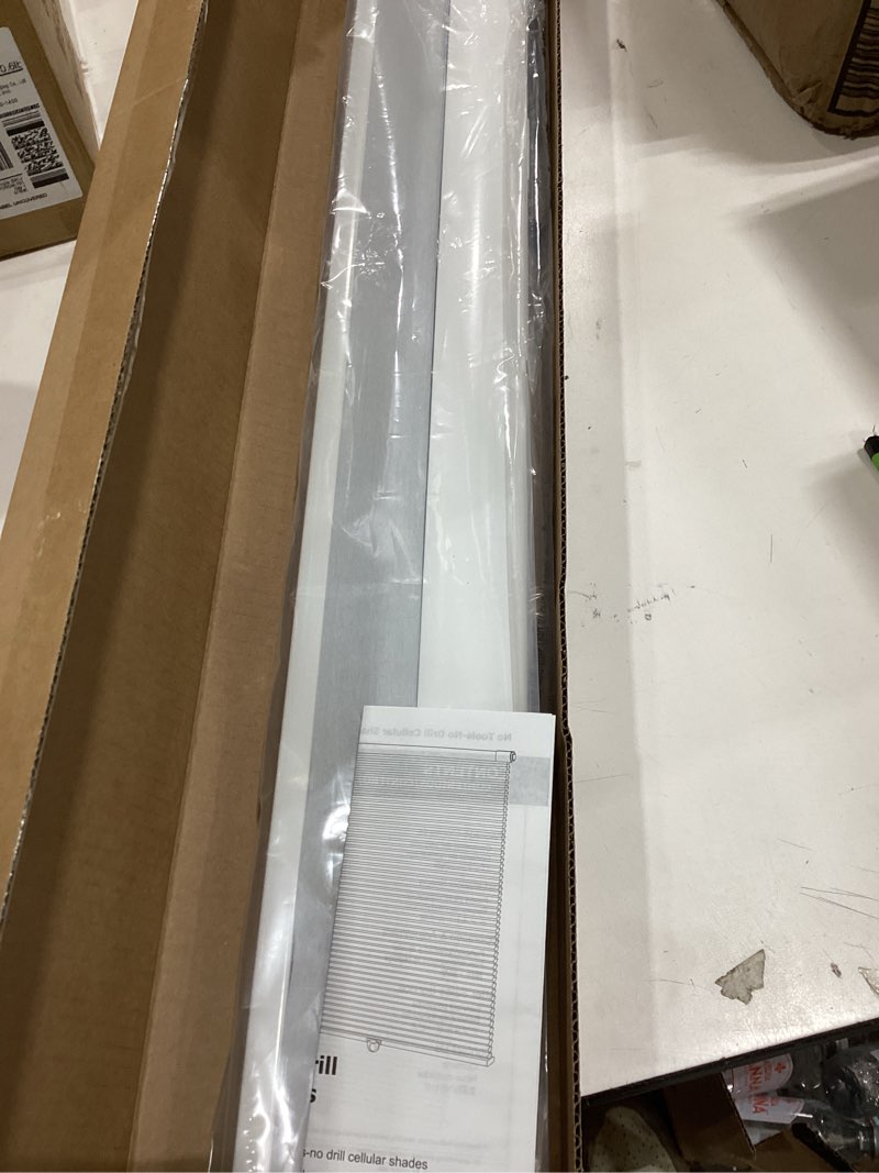 Condition photo showing Good Condition for LazBlinds No Tools No Drill Cordless Cellular Shades, Blackout Light Blocking Honeycomb Shades for Home, Thermal Insulation Blinds for Windows, 29" W x 64" H, White Blackout-white 29" W x 64" H