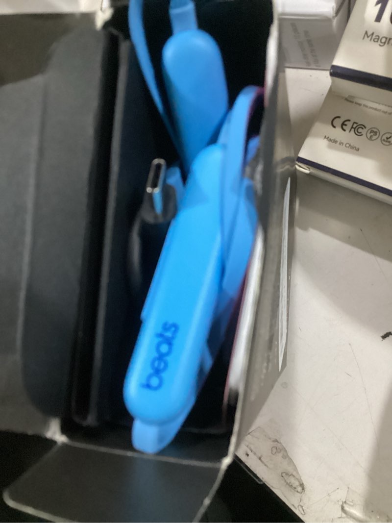 Condition photo showing As Is for Beats Flex Wireless Earbuds - Apple W1 Headphone Chip, Magnetic Earphones, Class 1 Bluetooth, 12 Hours of Listening Time, Built-in Microphone - Flame Blue Flame Blue Flex