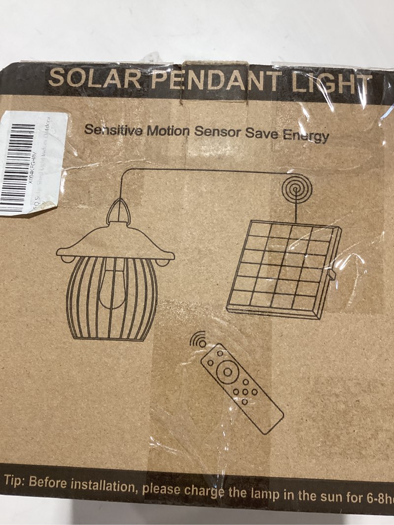 Condition photo showing New/Like New for Solar Shed Light Indoor Outdoor, Solar Gazebo Lights Work in Daytime with Dual Motion Sensor/5 Modes/Remote Control, Waterproof Garage Lights with for Porch Shed Garage Barn Black-1Pack