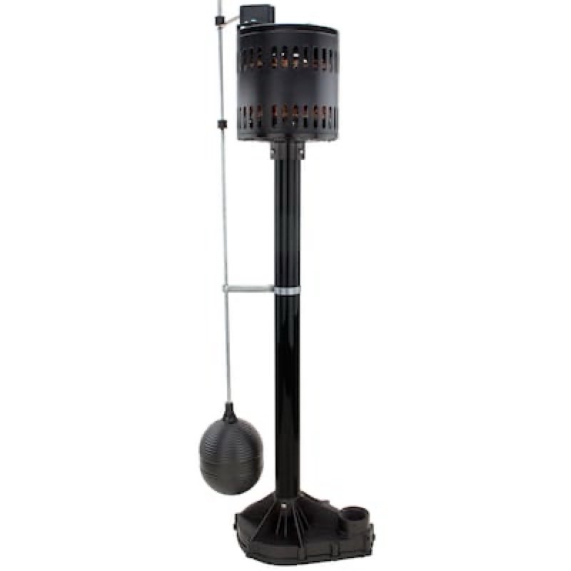 utilitech 1/3-hp 115 -volt 58-gallon thermoplastic pedestal sump pump
