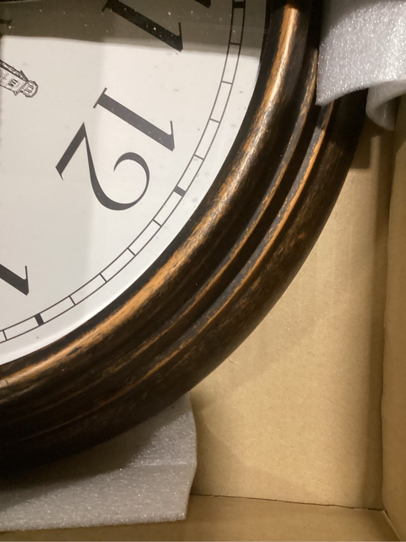Condition photo showing Good Condition for outdoor clocks for patio large waterproof with thermometer - 18 inch indoor outdoor wall clock with 