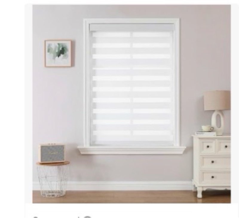 Joydeco Cordless Zebra Blinds (Pro), Dual Layer Light Control Zebra Blinds for Windows, Light-Proof 