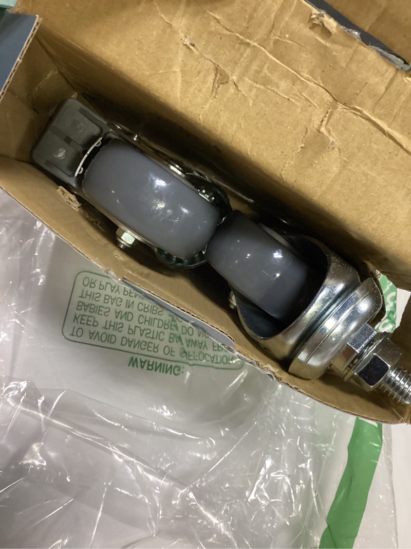 Condition photo showing Good Condition for powertec 2-1/2 inch threaded stem caster wheels set of 4 with brake & 400 lbs loads, heavy duty 1/2"-13 x 1" stem casters, dual locking tpr rubber castor wheels for furniture, cart, dolly & workbench 2-1/2 inch, 4pk