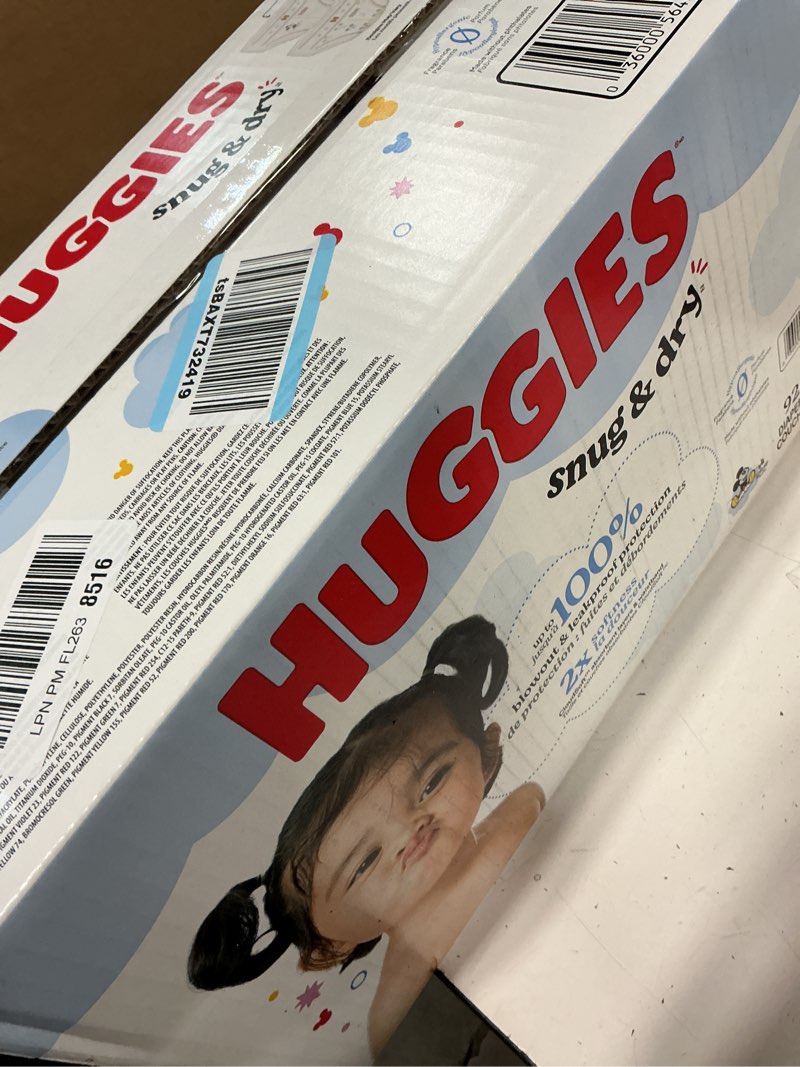 Condition photo showing New/Like New for huggies size 4 diapers, snug & dry baby diapers, size 4 (22-37 lbs), 92 count, packaging may vary size 4 92