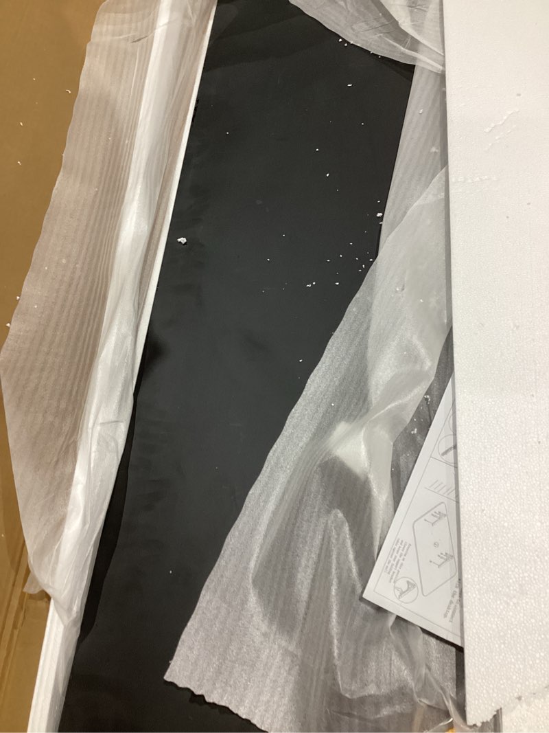 Condition photo showing Good Condition for clikuutory wall mounted high gloss folding table, wall desk fold down for small spaces, folding workbench for laundry room, home office, kitchen, bedroom, home bar, black (47.2"×19.7") 47.2"w x 19.7"d x 5.2"h black