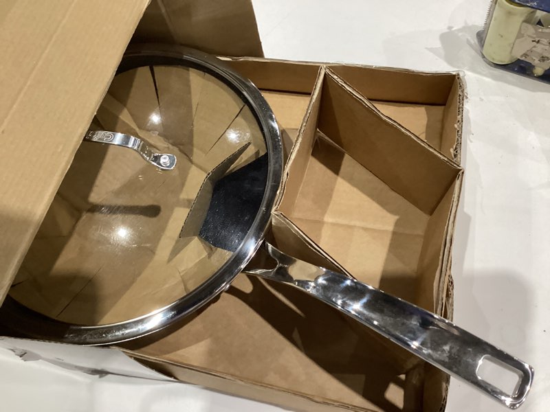 Condition photo showing As Is for Cuisinart FusionPlus Nonstick Stainless Steel Cookware, 12-Inch Wok Pan with Cover and Helper, PFAS-Free PURELYSEAR Ceramic Technology, Scratch Proof, Cool Grip Handles, Dishwasher Safe, FPS26-30HC