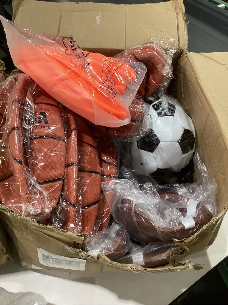 Condition photo showing New/Like New for HyDren Sports Balls Set for Teen Adult, Include Official Size Basketball Soccer Ball Football Playground Ball with Pump and Equipment Carry Bag Back to School Sports Gift 36