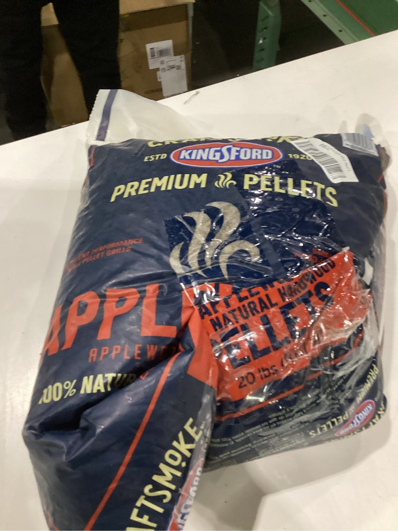 Condition photo showing As Is for kingsford craftsmoke premium grilling wood pellets, applewood bbq pellets for grilling, 100% natural hardwood, 20 pounds