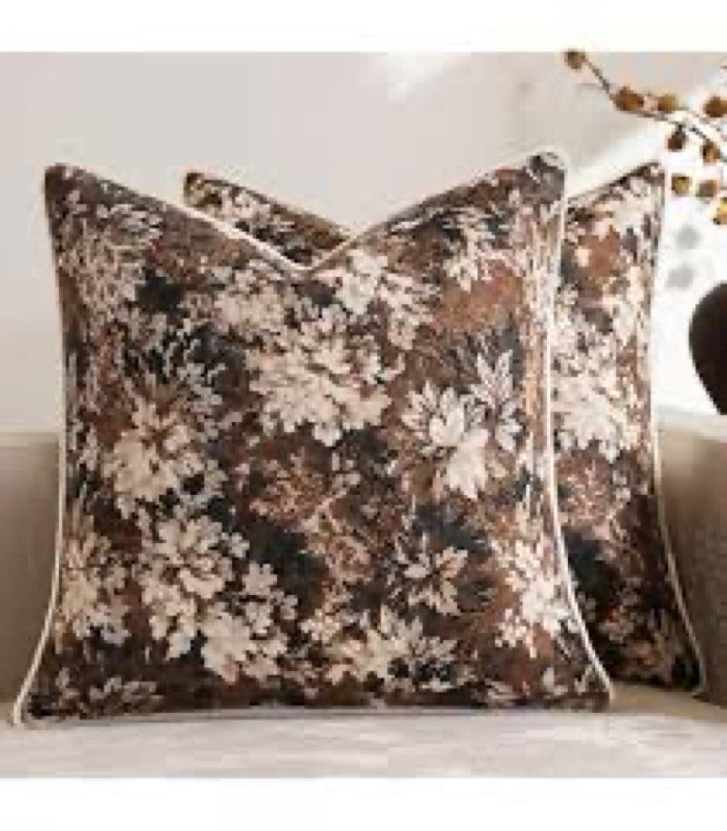dezene pack of 2 vintage floral euro sham covers 26x26 boho farmhouse accents chenille square decora