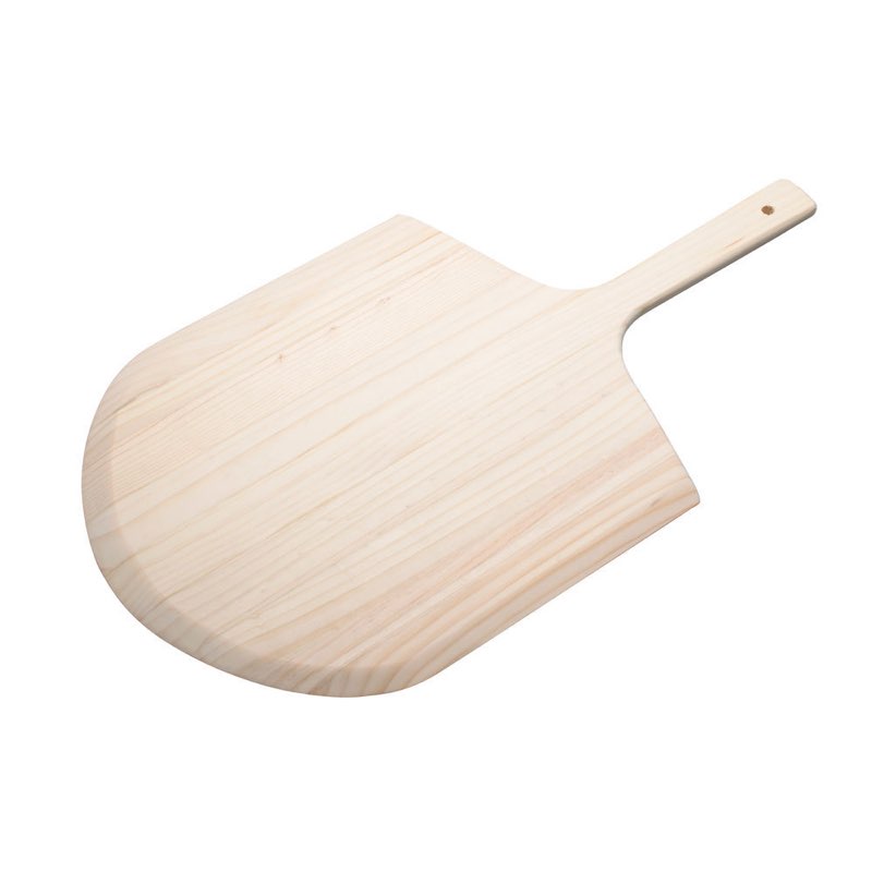 winco 14" x 15" wooden commercial pizza peel | long handle, beveled edge, wide blade, great for pizza transfer, ovens, baking and pizzerias