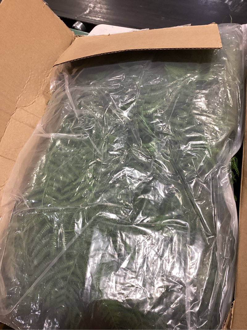 Condition photo showing Good Condition for artificial hanging plants outdoor, uv resistant fake fern faux greenery 2 set for outside planter patio home garden decor (10 branches&2 basket) 10pcs+2basket