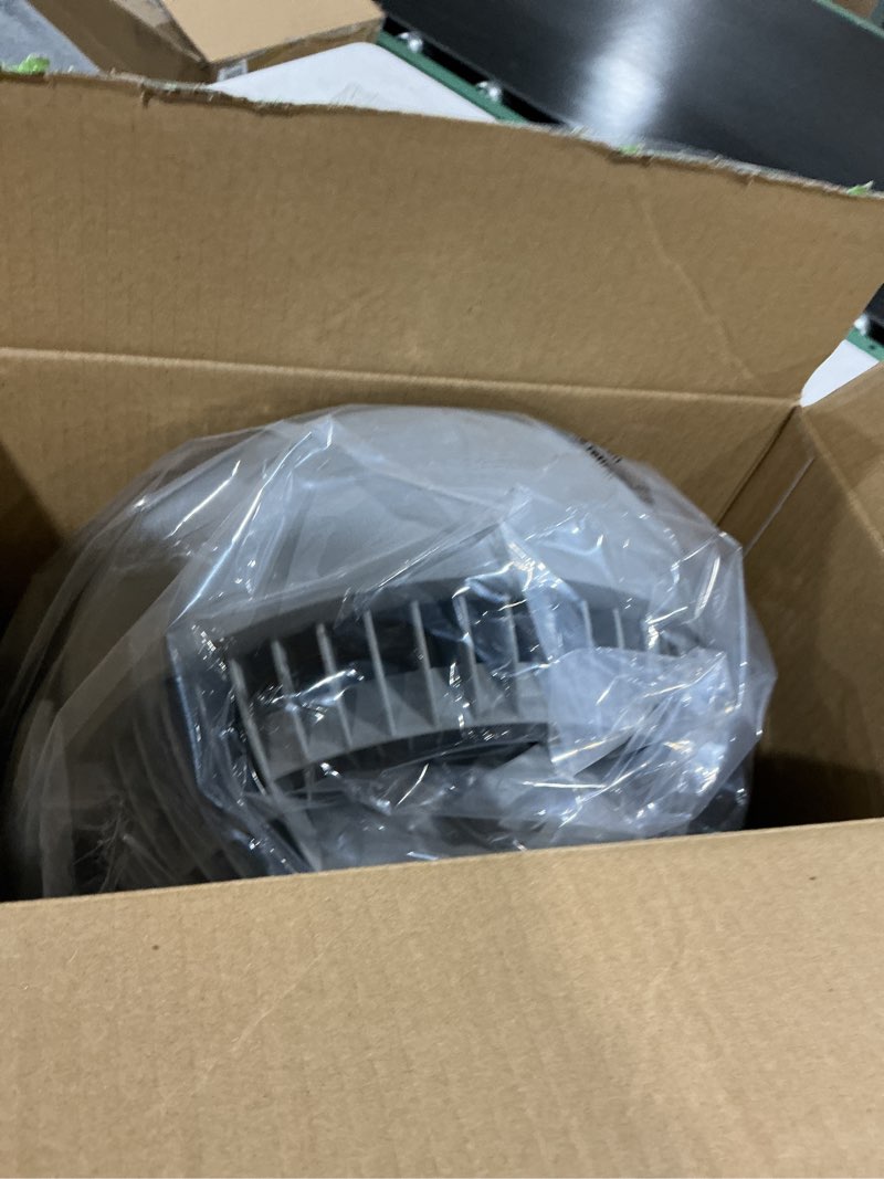 Condition photo showing As Is for holmes blizzard 3-speed air circulator fan, 90° adjustable tilt, removable grill, gray, 14086