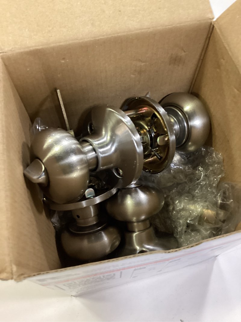 Condition photo showing Good Condition for reliabilt reliabilt baron keyed entry knob and single cylinder deadbolt project pack in satin nickel