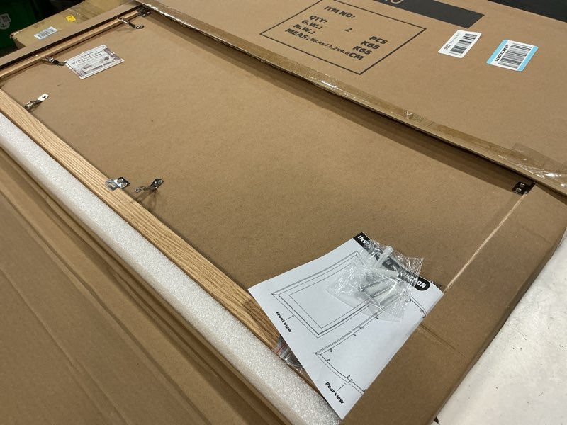 Condition photo showing Good Condition for 24x30 Frame Set of 2, Natural Oak Wood Style - Display 18x24 Picture Frame with Mat or 24 x 30 Poster without Mat, Wall Mounting Horizontal and Vertical Natural Oak 24x30 in