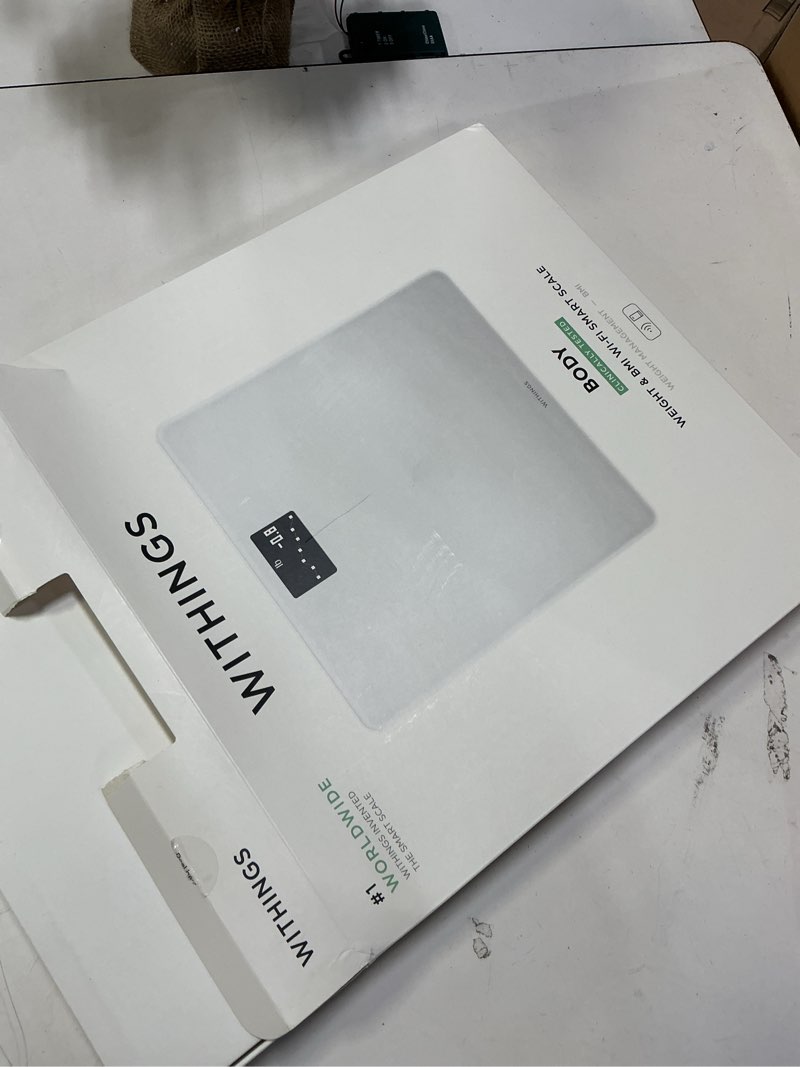 Condition photo showing Good Condition for Withings Body - Digital Wi-Fi Smart Scale with Automatic Smartphone App Sync, BMI, Multi-User Friendly, with Pregnancy Tracker & Baby Mode White 1 Count (Pack of 1)