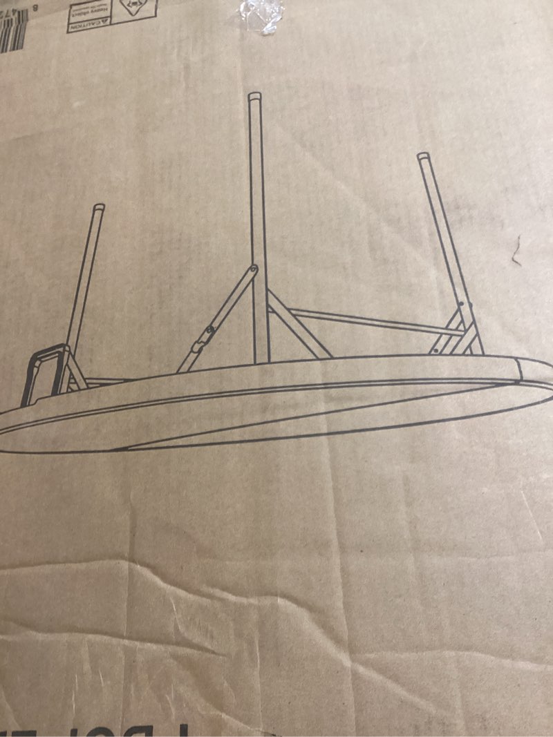 Condition photo showing New/Like New for Flash Furniture Freeman 4' Round Plastic Folding Table with Carrying Handle, Plastic Foldable Table for Indoor/Outdoor Events, White 48" Round