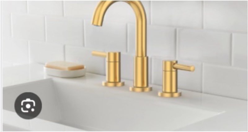 allen + roth harlow brushed gold widespread 2-handle watersense