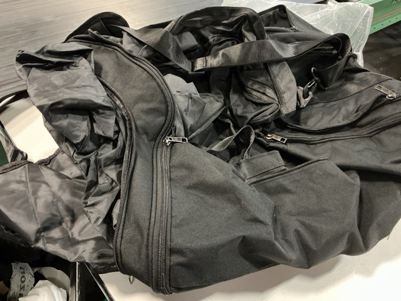 Condition photo showing Good Condition for duffle garment bag for travel convertible garment bag with shoe compartment, detechable shoulder strap carry on duffel bag for men women black