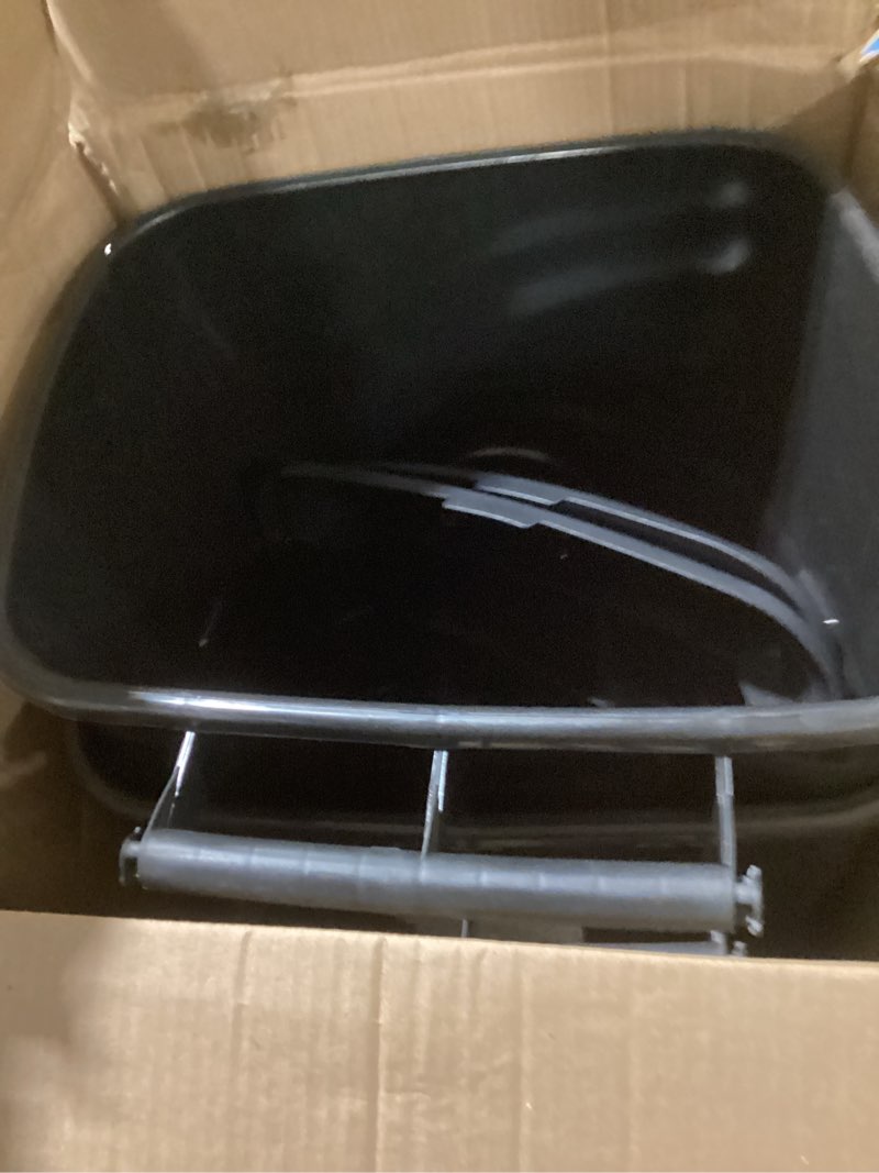 Condition photo showing Good Condition for united solutions 32 gallon wheeled outdoor garbage can with attached snap lock lid and heavy-duty handles, black, heavy-duty construction, perfect backyard, deck, or garage trash can, 2 pack black 32 gallon - 2 pack wheeled garbage can