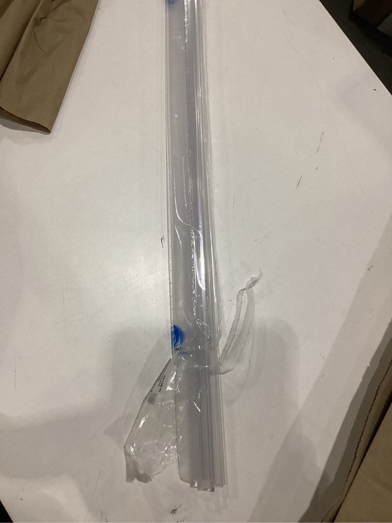 Condition photo showing As Is for 2-pack butecare frameless shower door bottom seal with long sweep for glass doors – stop shower leaks and create a water barrier (1/2” x 36”) ex sweep -1/2''