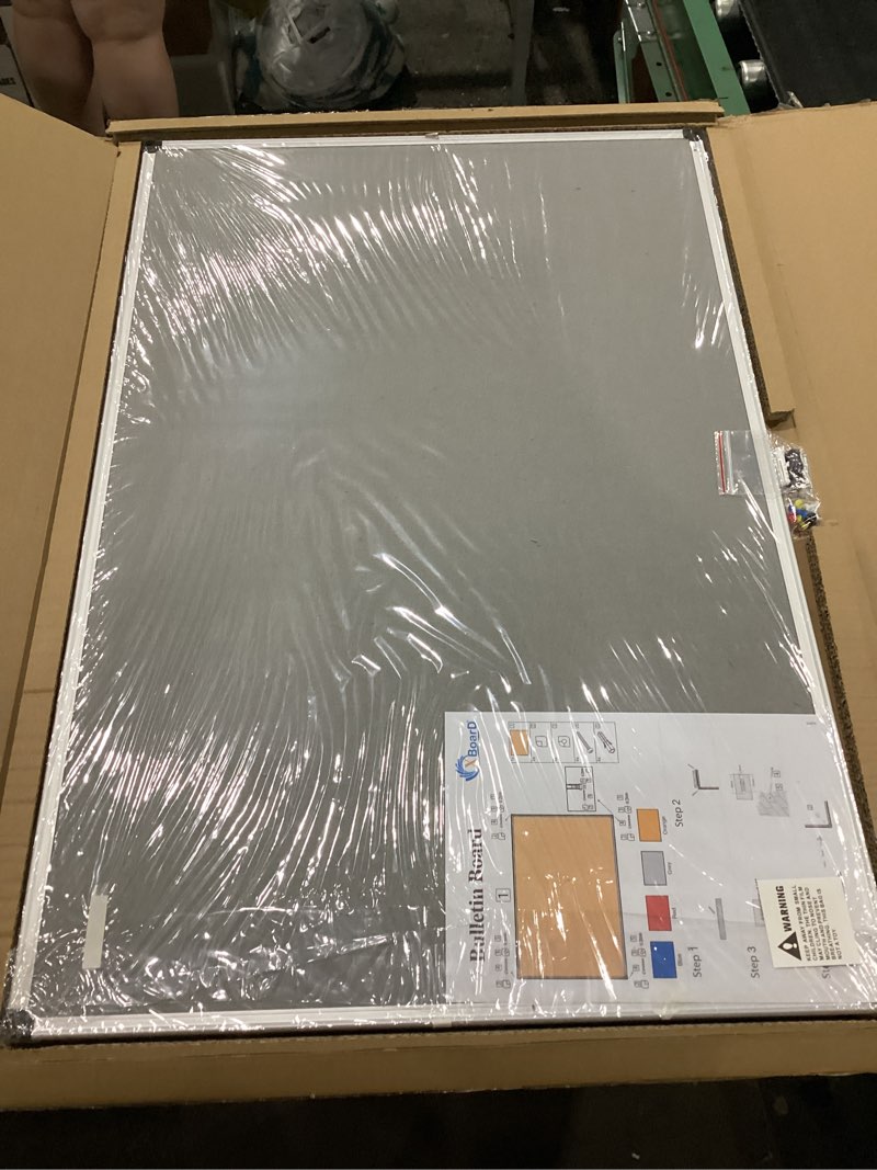 Condition photo showing New/Like New for xboard grey fabric bulletin board 36 x 24 inch, notice board 3' x 2' with sliver aluminum framed for home office school 36" x 24" grey
