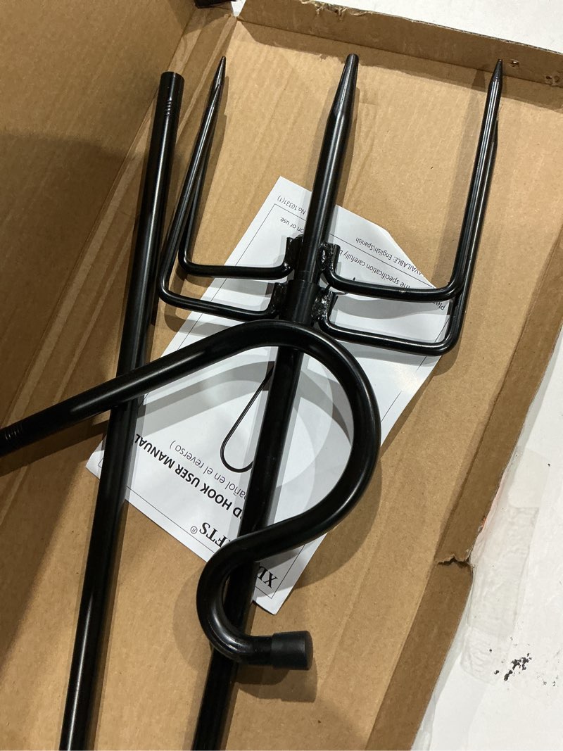 Condition photo showing New/Like New for ottsuls bird feeder pole, 45 inch heavy duty shepherds hooks for outdoor with 5 prong base, adjustable stand hanger for garden plant, hummingbird feeder, lantern, hanging wedding decor (1 pack) 45 inch a-1 pack