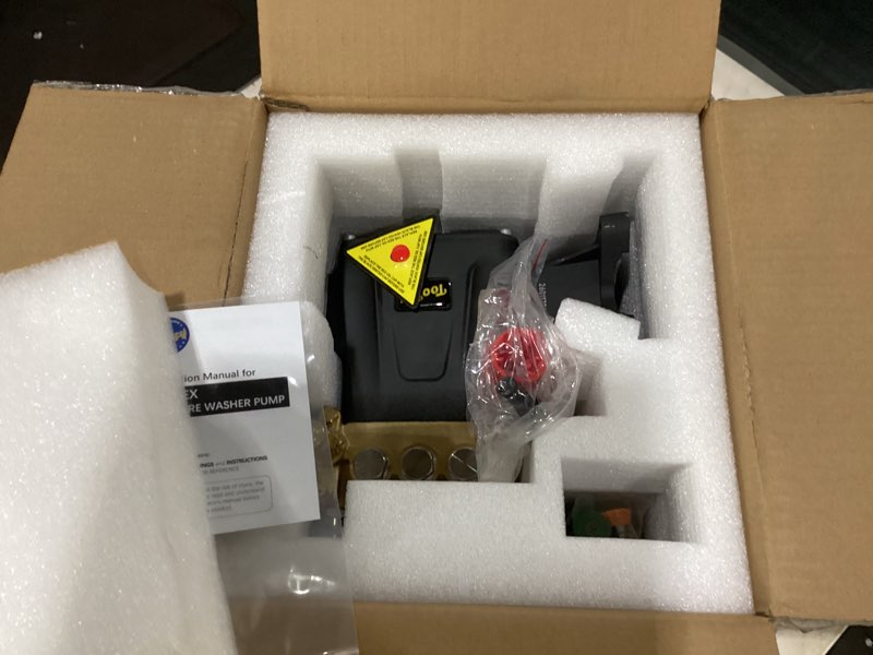 Condition photo showing Good Condition for toolcy pressure washer pump max 4400 psi 4.2 gpm, 1" shaft horizontal gas power washer pump replacement, direct drive triplex plunger replacement pump with pressure adjustment unloader, 5 nozzle tips