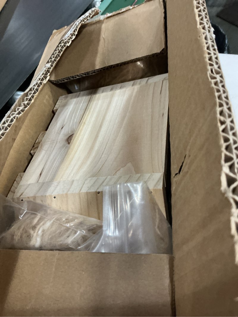Condition photo showing Good Condition for cedar dove nesting box mourning dove nesting box bird nesting material wooden birdhouse shelter for bird pigeon nesting roosting platform birdhouse outdoors garden decoration