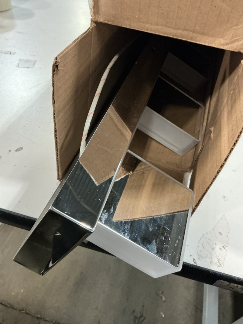 Condition photo showing Good Condition for Ralbay Modern LED Bathroom Vanity Lights 6 Lights Acrylic Stainless Steel LED Vanity Light Fixtures for Bathroom Lighting 6000K Cool White Light Chrome-White light 40.4 inch