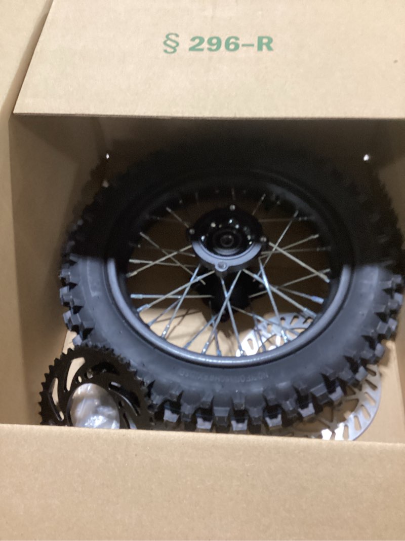 Condition photo showing Good Condition for 12" Rear Wheel 80/100-12 3.00-12 Dirt Bike Tire Rim Assembly Compatible with 110cc 125cc SSR SR125 KX65 Coolster QG-214 CX65 Baja DR70 Off Road Pit Bike Parts