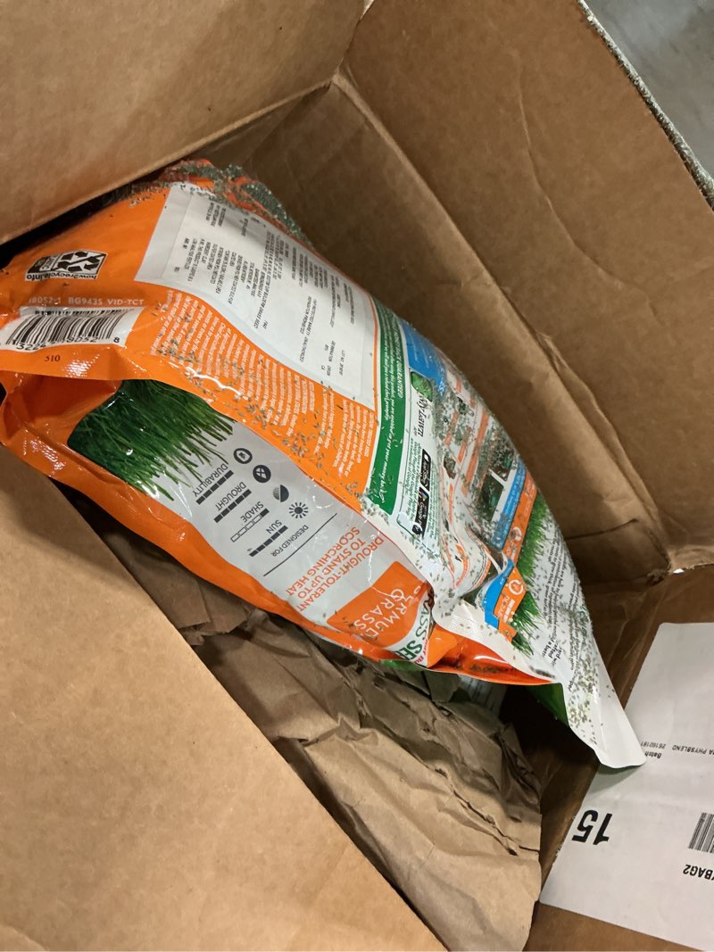 Condition photo showing As Is for scotts turf builder grass seed bermudagrass – lawn seed with grass fertilizer and soil improver, drought-tolerant, covers up to 4,000 sq. ft., 4 lb.