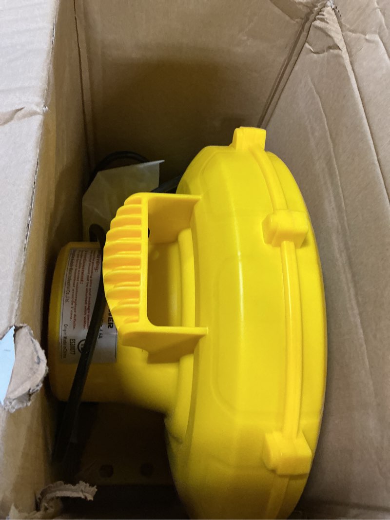 Condition photo showing Good Condition for Step4Fun Bounce House Air Blower for Inflatables, 550 Watt ETL Certified Electric Blower, Perfect for Inflatable Bounce House Water Slide and Bouncy Castle Indoor & Outdoor Yellow 550W Blower