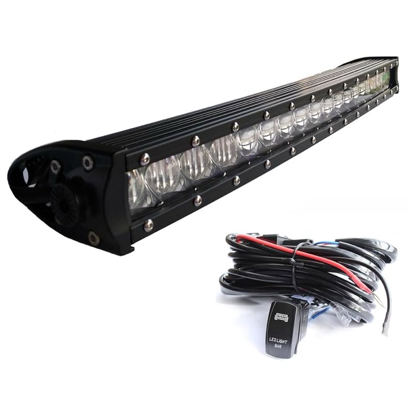 Curved Single Row Led Light Bar AngelMa 90W 20inch 21" 5D 5W Led Driving Working Offroad Light for M