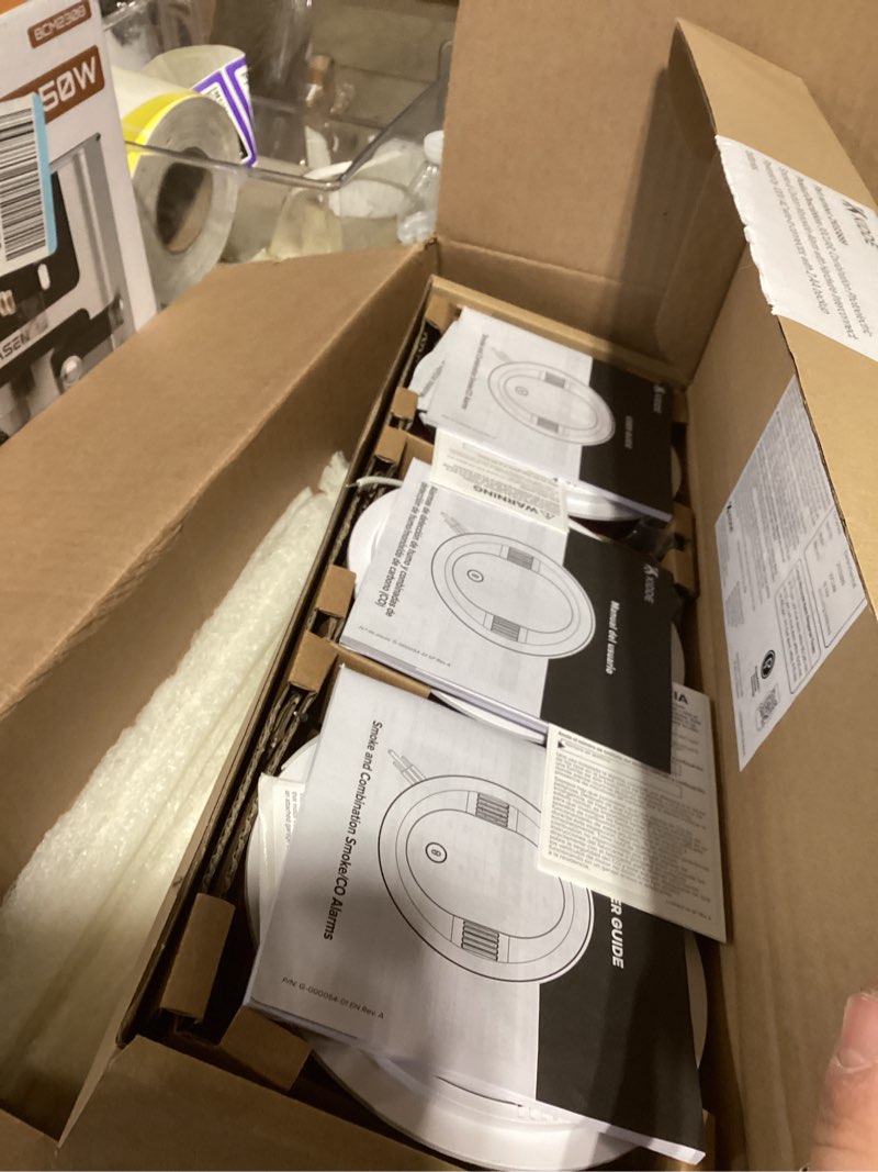 Condition photo showing As Is for Kidde Hardwired Smoke & Carbon Monoxide Detector for Home, Interconnectable, AA Battery Backup, 3-Pack 3 Pack