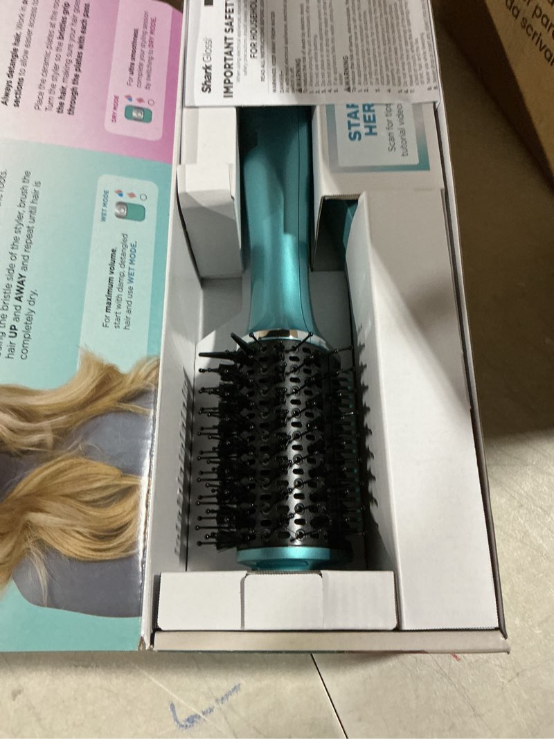Condition photo showing Good Condition for Shark Glossi 2-in-1 Hot Tool and Air Glosser, Ultra-Fast, Ultra-Glossy Blowouts at-Home, Heat-Controlled Ceramic, Curly, Coily, and Color Friendly, Jewel Teal, HT302TL