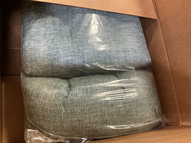 Condition photo showing New/Like New for Chair Cushions for Dining Chairs Set of 6, Kitchen Chair Cushions, Chair Pads with Ties Non Slip Backing, Christmas Room Decor, Tufted Memory Foam Seat Cushion 6 Pack, 15.5x15.5x4, Sage Green 15.5" x 15.5" x 4" Sage Green 6