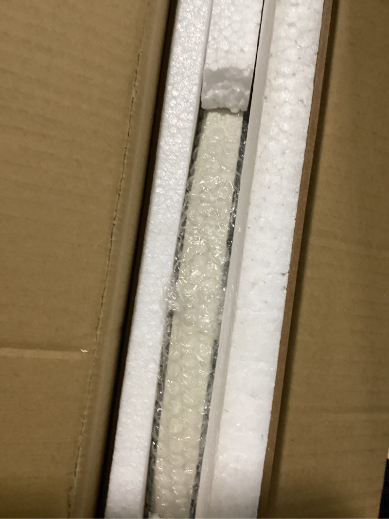 Condition photo showing As Is for 24" Round Mirror Farmhouse Wooden Frame Circle Mirrors, Rustic Decorative Distressed Wall Mounted Mirror for Bathroom, Bedroom, Living Room, Entryway, Fireplace, Hall Flower White 24"L x 24"W