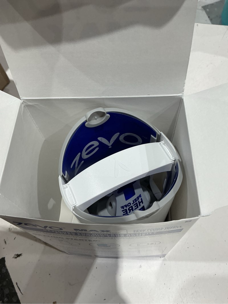 Condition photo showing As Is for zevo max bug catcher & fly trap for indoors - flying insect trap for gnats, house & fruit flies - use in any room - no-mess disposal (1 plug in base & 2 cartridges) 1 device & 2 cartridges