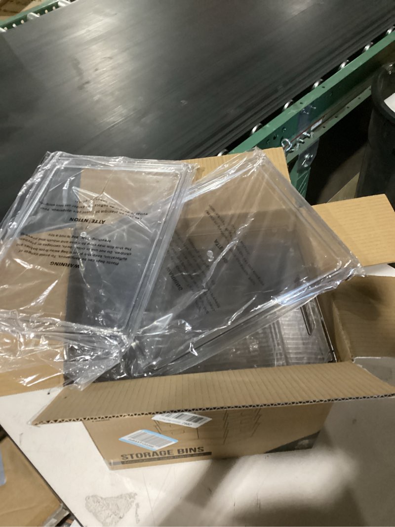 Storage bins muti purpose clear plastic bins 12x9.5x7