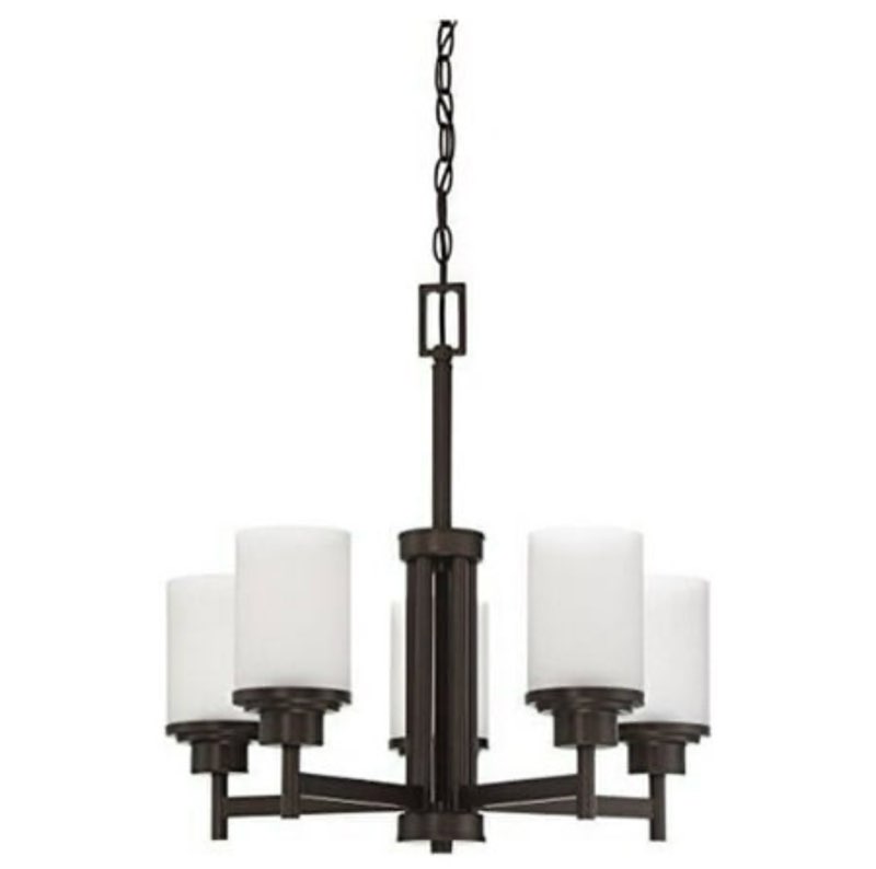 5-Light Somes Chandelier with Linen Glass