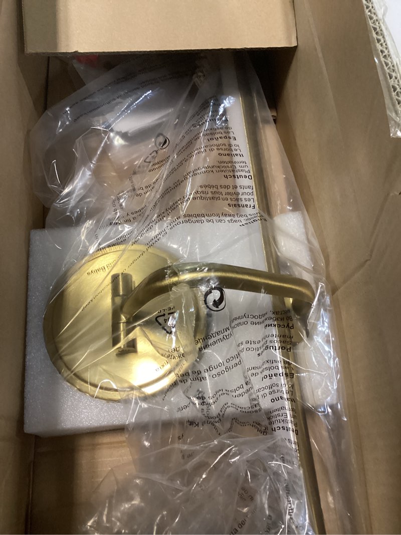 Condition photo showing Good Condition for hardwired picture light for wall, 24 inch modern brass dimmable frame light with adjustable swing arm, 3cct led art display light for paintings,120 volts gallery wall light, hallway vanity light, 8w gold 24" long dimmable